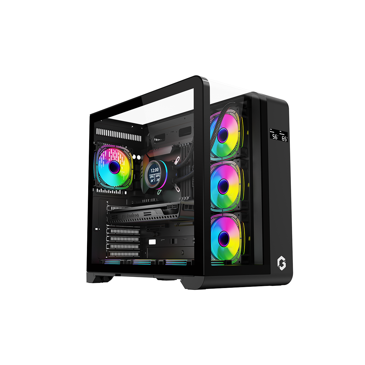 Gameon Infinity Midnight Series Argb Mid Tower Gaming Case - Black