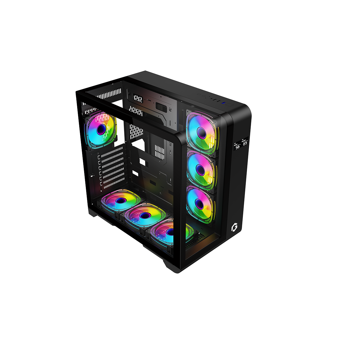 Gameon Infinity Midnight Series Argb Mid Tower Gaming Case - Black