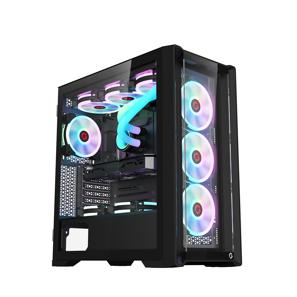 Gameon Vortex Arctic Series Mid Tower Gaming Case - Black