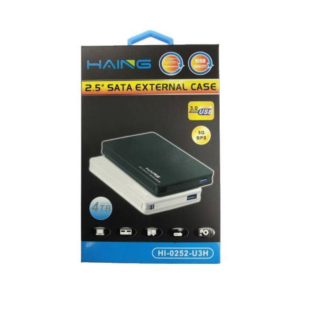 HAING 2.5’’ Sata HDD Enclosure External Case USB 3.0 Cables & Chargers