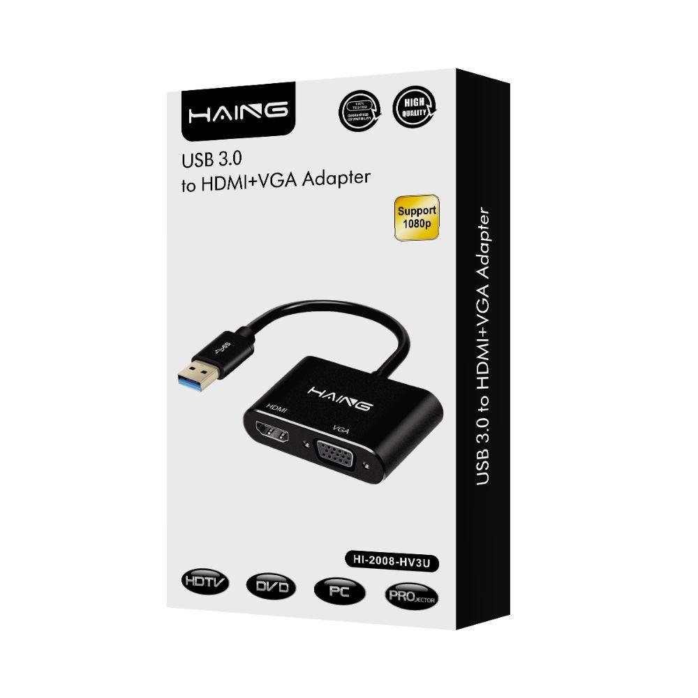 HAING USB 3.0 to HDMI + VGA Adapter HIGH QUALITY Cables & Chargers