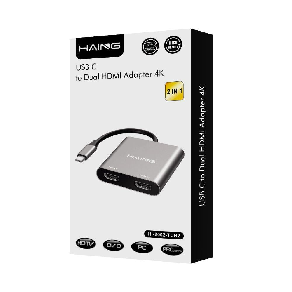 HAING USB C to Dual HDMI Adapter 4K Cables & Chargers