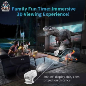 HCS350 MAX Android Gaming Projector with 02 Wireless Controllers & Voice Remote