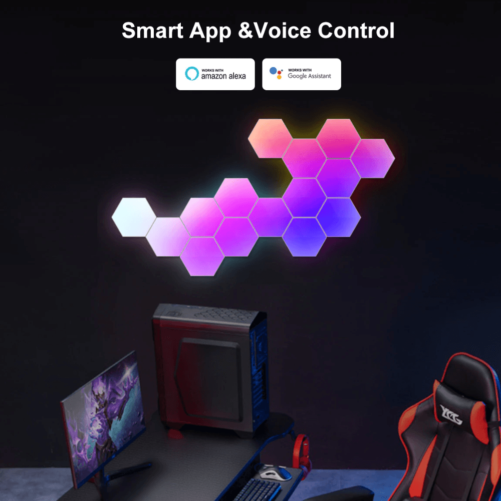 Hexagonal RGBIC light panel with APP + remote control WIFI Lightning