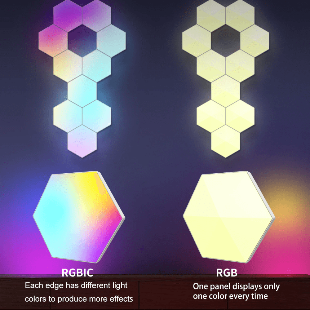 Hexagonal RGBIC light panel with APP + remote control WIFI Lightning