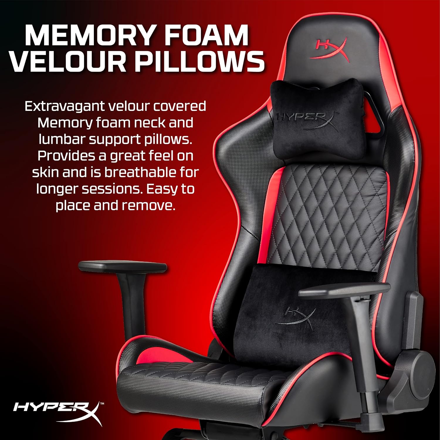 Nordic Game Supply Hyperx Blast Gaming Chair - Ergonomic Gaming Chair Leather Upholstery Video Chair - Red Black Pc