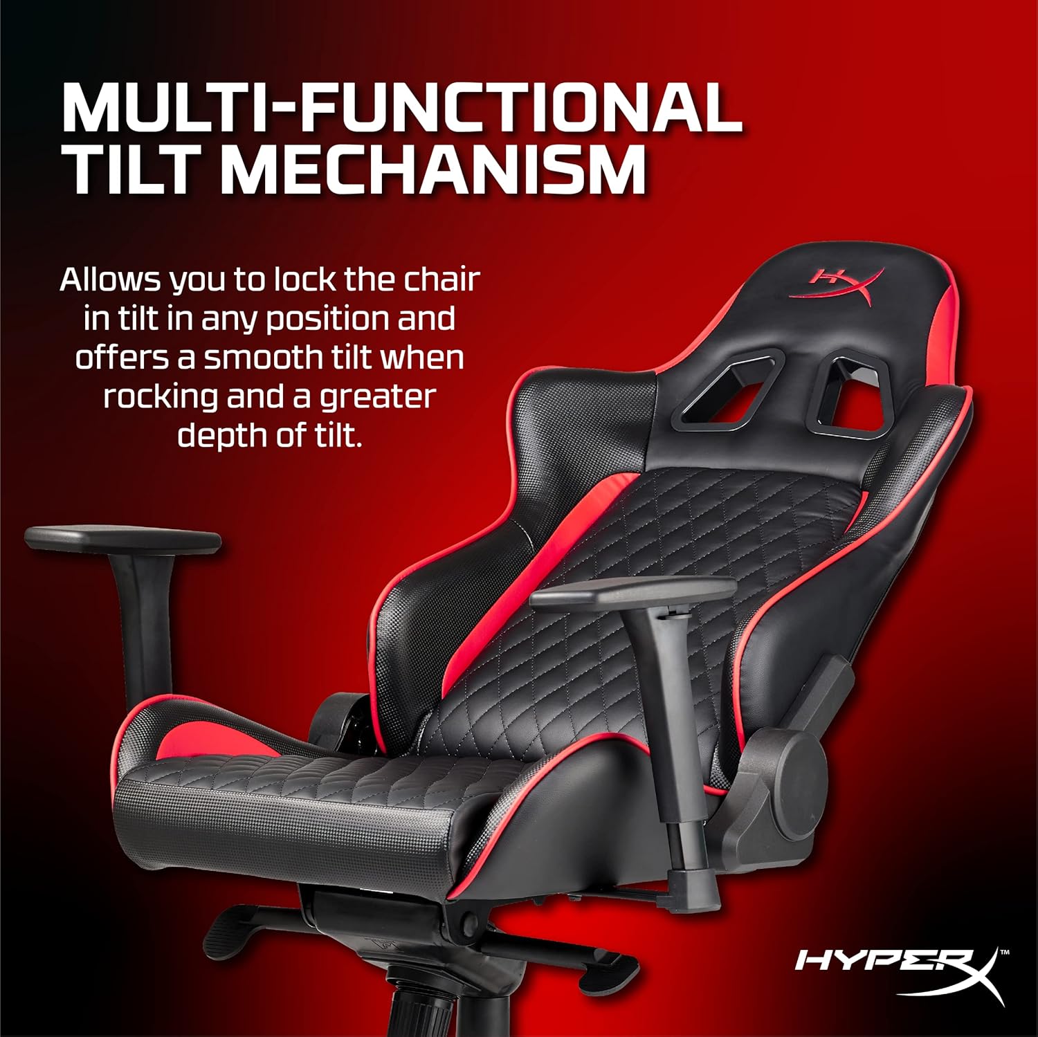 Nordic Game Supply Hyperx Blast Gaming Chair - Ergonomic Gaming Chair Leather Upholstery Video Chair - Red Black Pc