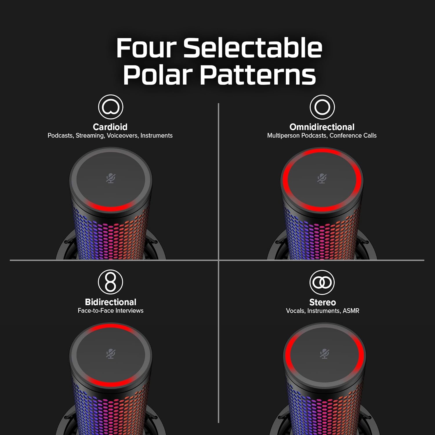 HyperX QuadCast 2 S – USB Microphone with RGB Lighting Streaming and Podcasting