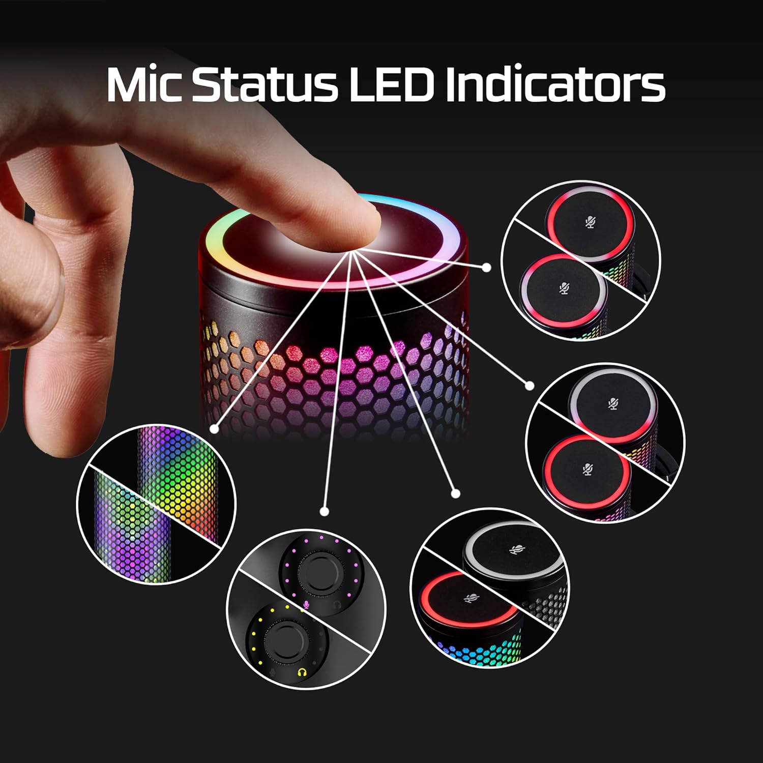 HyperX QuadCast 2 S – USB Microphone with RGB Lighting Streaming and Podcasting