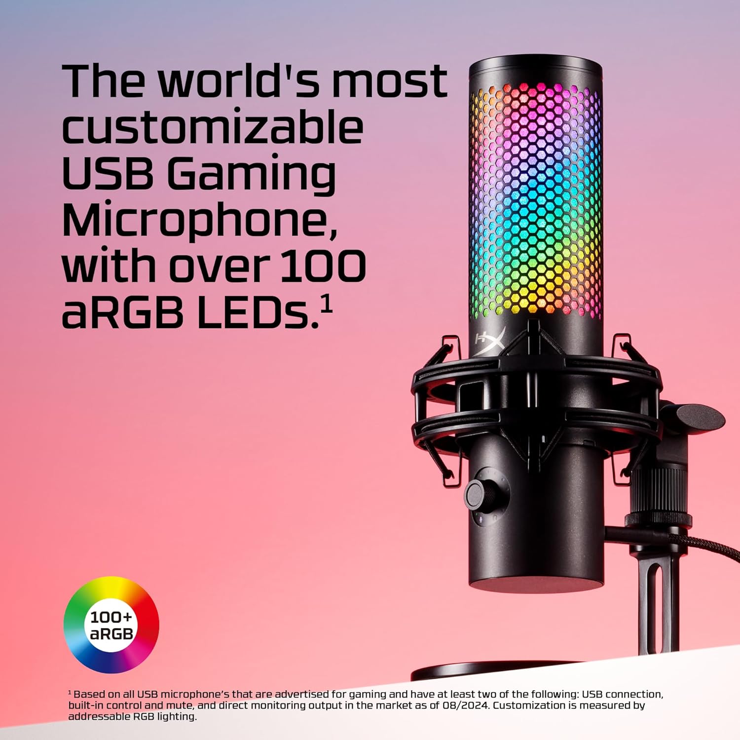 HyperX QuadCast 2 S – USB Microphone with RGB Lighting Streaming and Podcasting