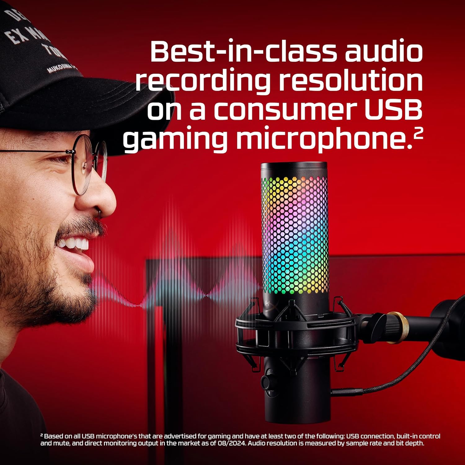 HyperX QuadCast 2 S – USB Microphone with RGB Lighting Streaming and Podcasting