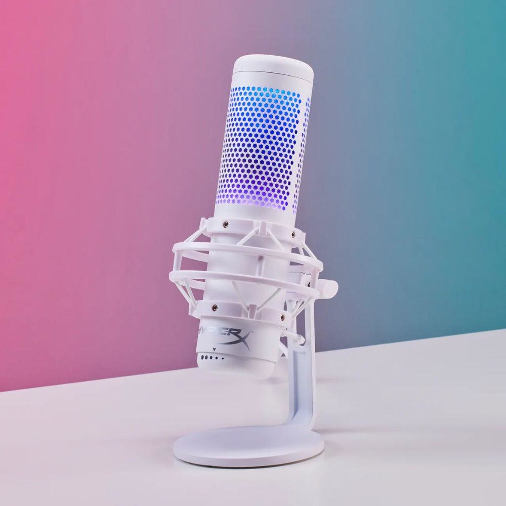 HyperX QuadCast S USB Microphone With RGB Lighting White Streaming