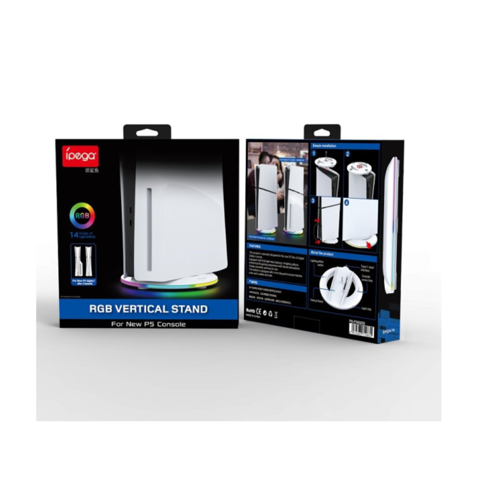 Ipega PG P5S025S Luminous Vertical Stand For PS5 Slim Optical Drive Version PS5