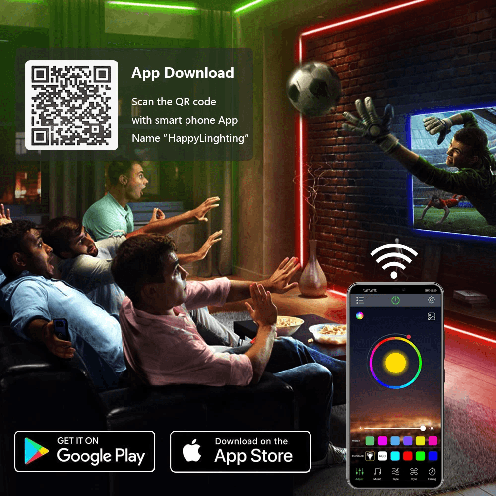 LED Strip Light RGB 5050 Flexible Ribbon With App Control Lightning