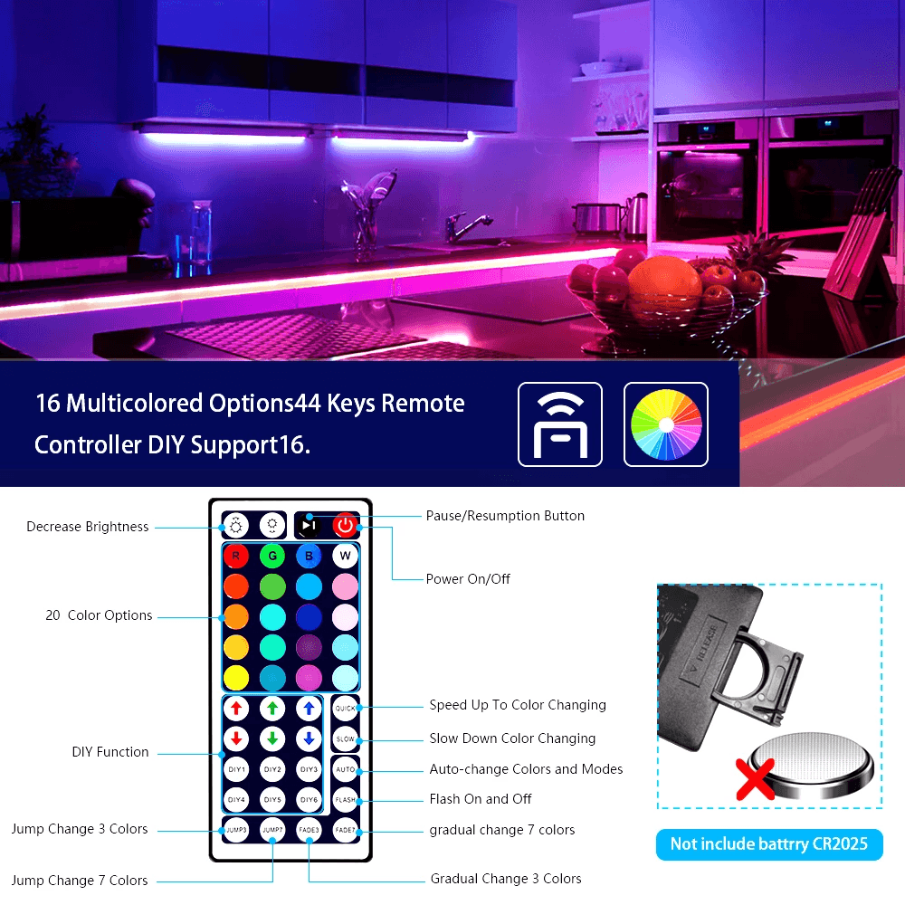 LED Strip Light RGB 5050 Flexible Ribbon With App Control Lightning