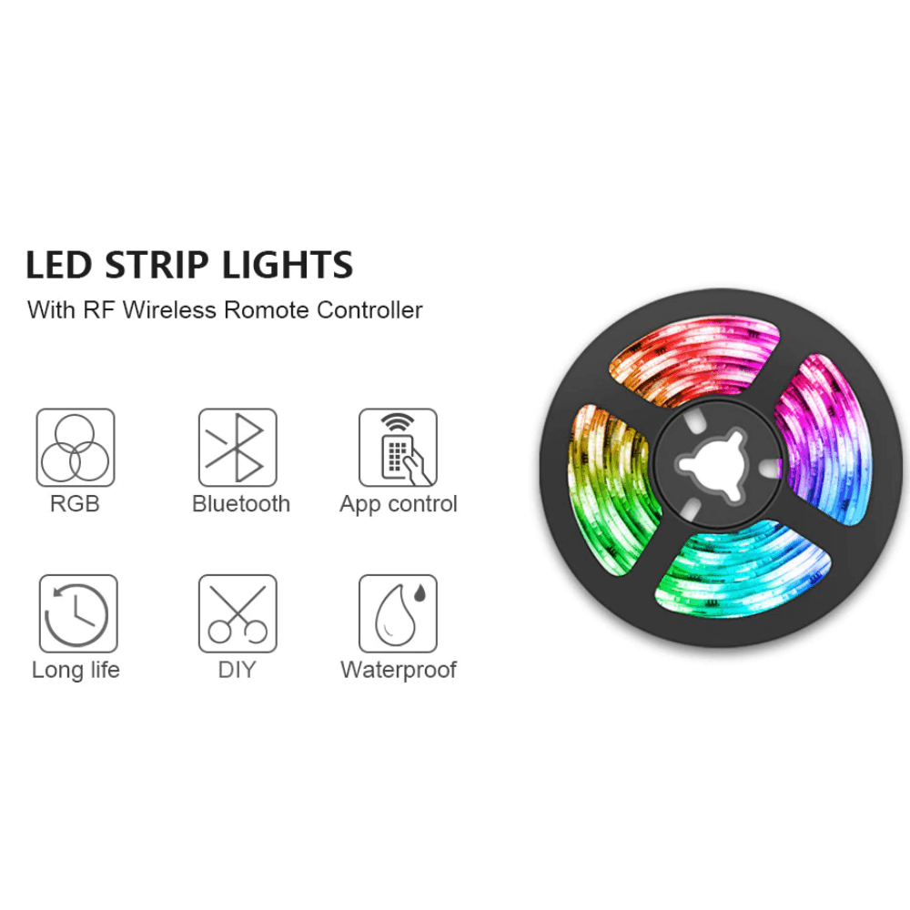 LED Strip Light RGB 5050 Flexible Ribbon With App Control Lightning