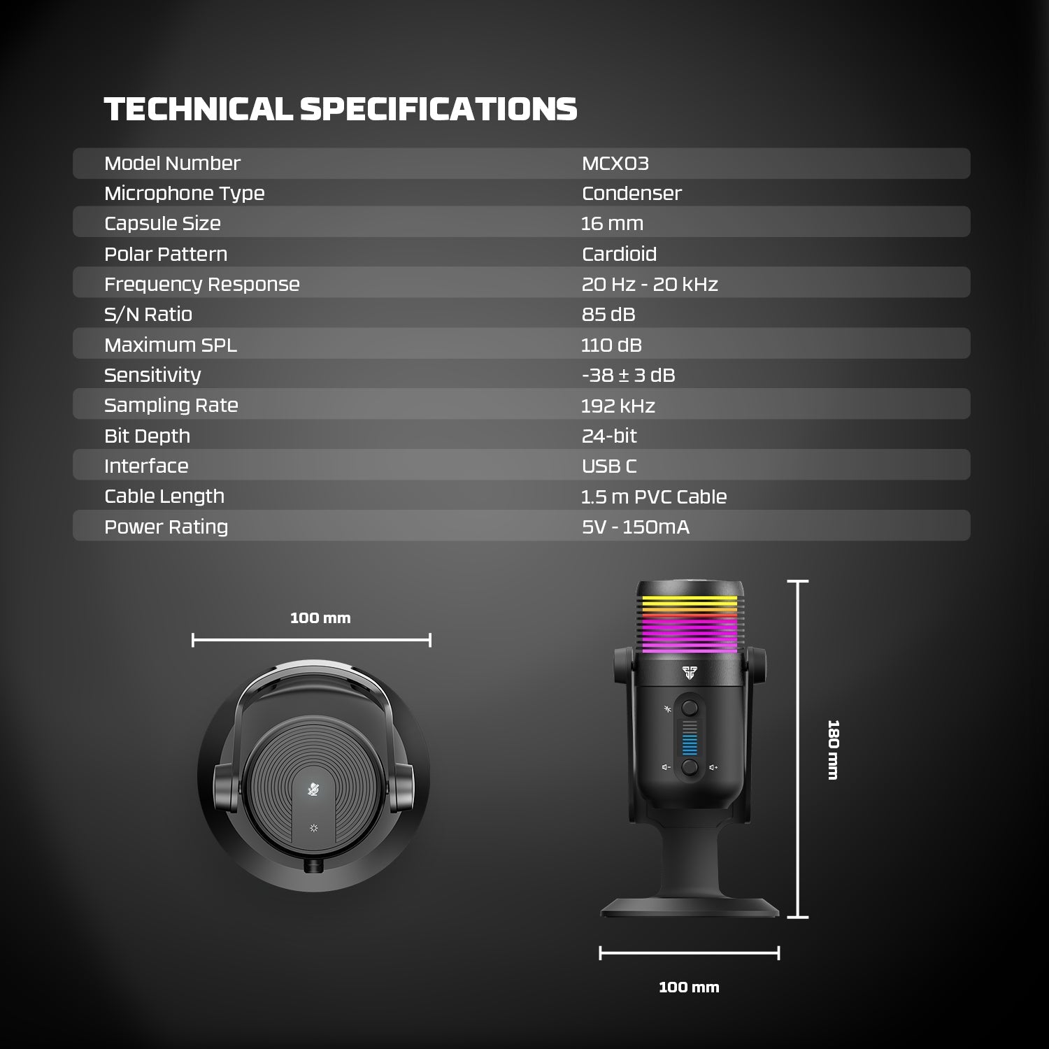 MCX03 LEVIOSA MAX CONDENSER MICROPHONE Streaming
