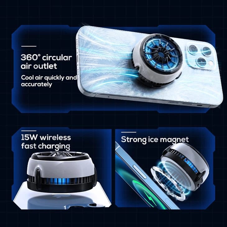 Memo CX 03 Magnetic Phone Cooler With Wireless Charging Cooling Stands