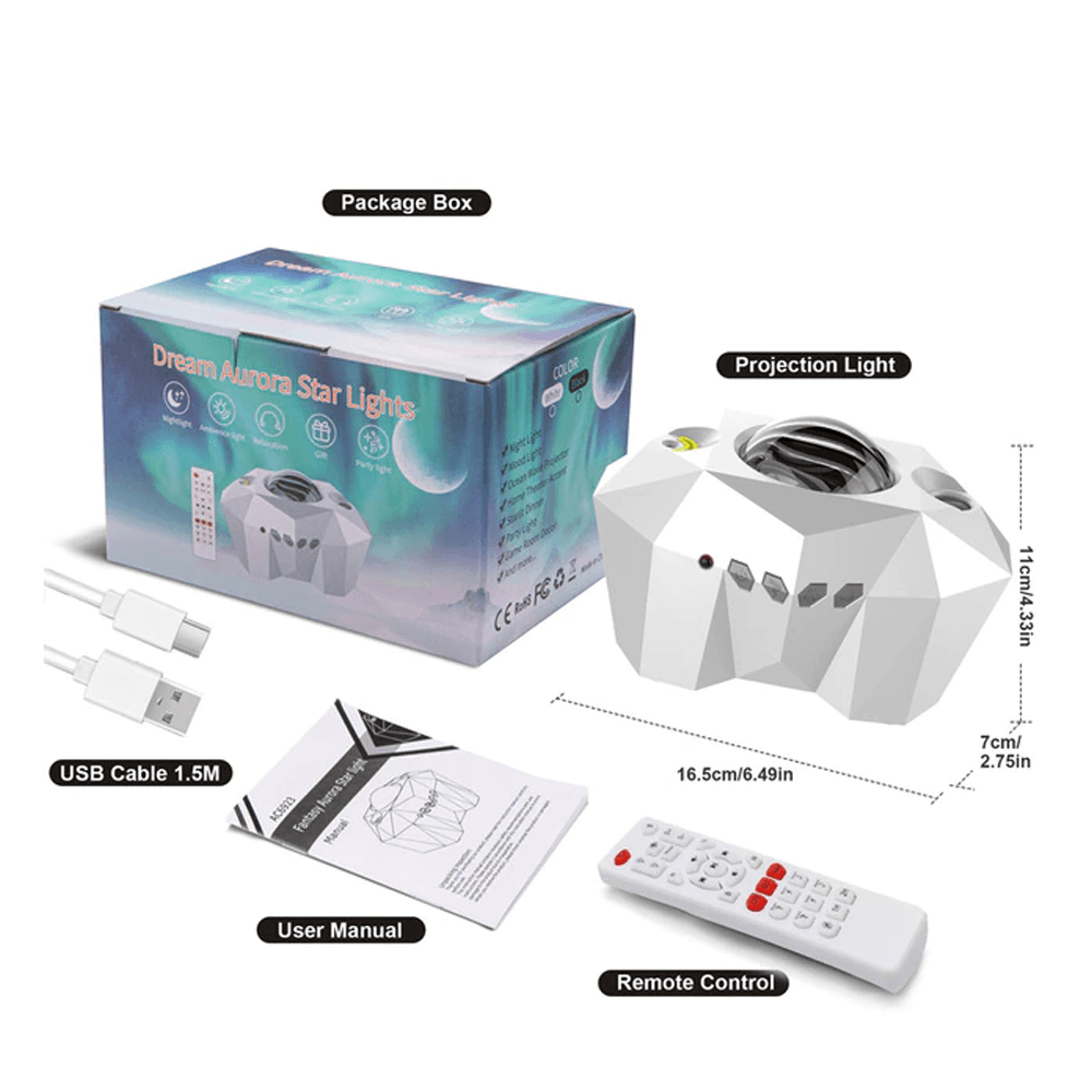 Night Light Galaxy Projector Lightning