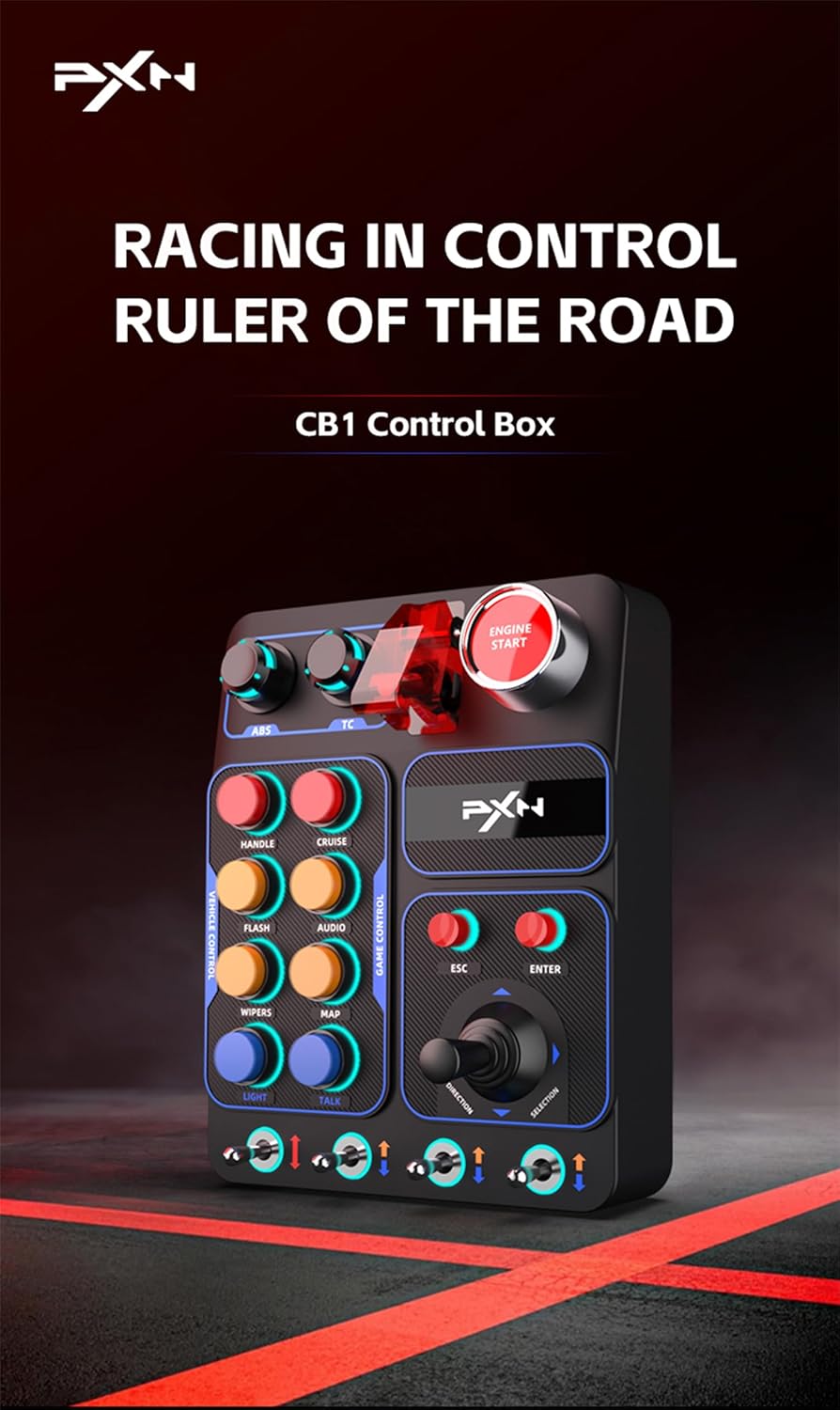 PXN CB1 Racing Button Box PC USB Simulation Racing Instrument Center Control