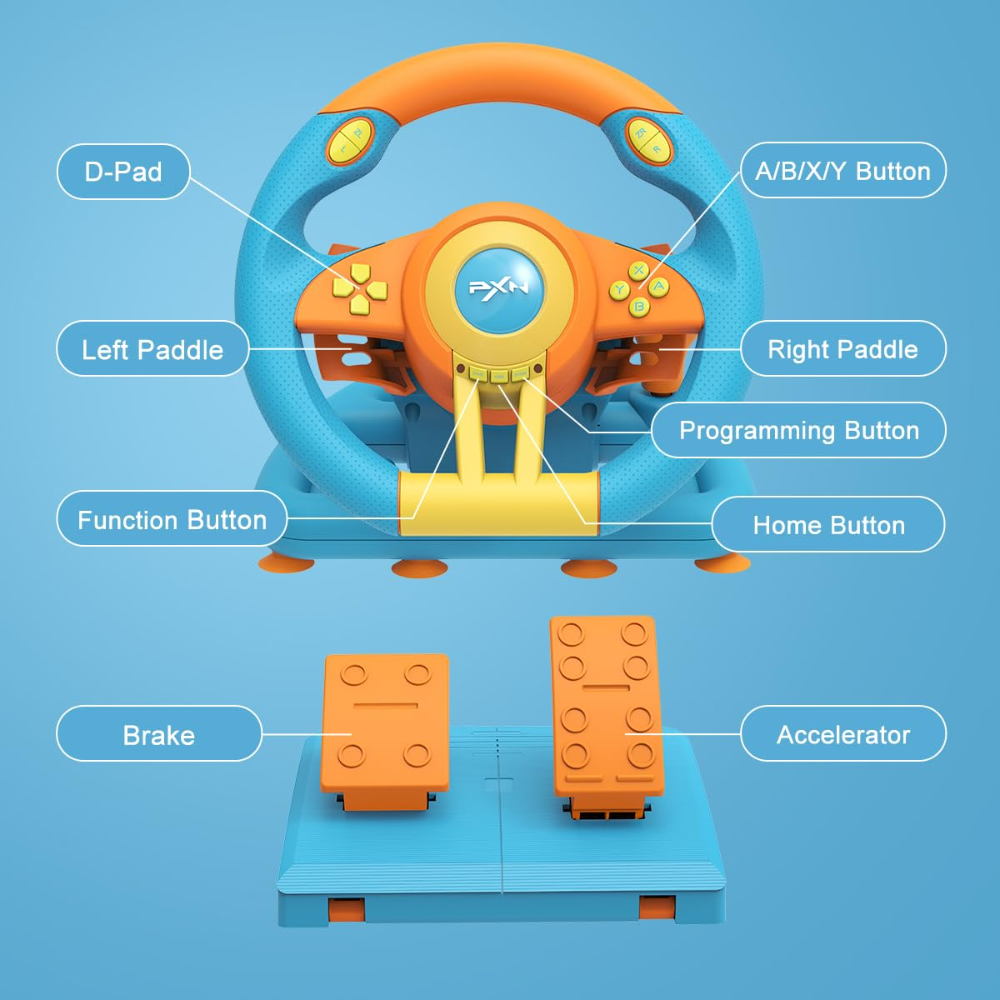 PXN V3 Pro 180° Gaming Steering Wheel Racing