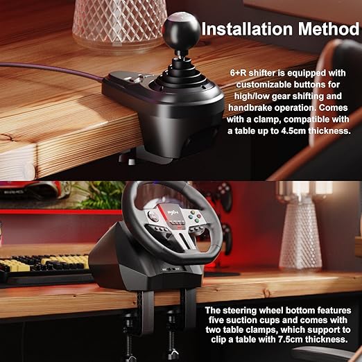 PXN V9 Gen2 Steering Wheel Gaming Steering Wheel Xbox PC 270/900° Car