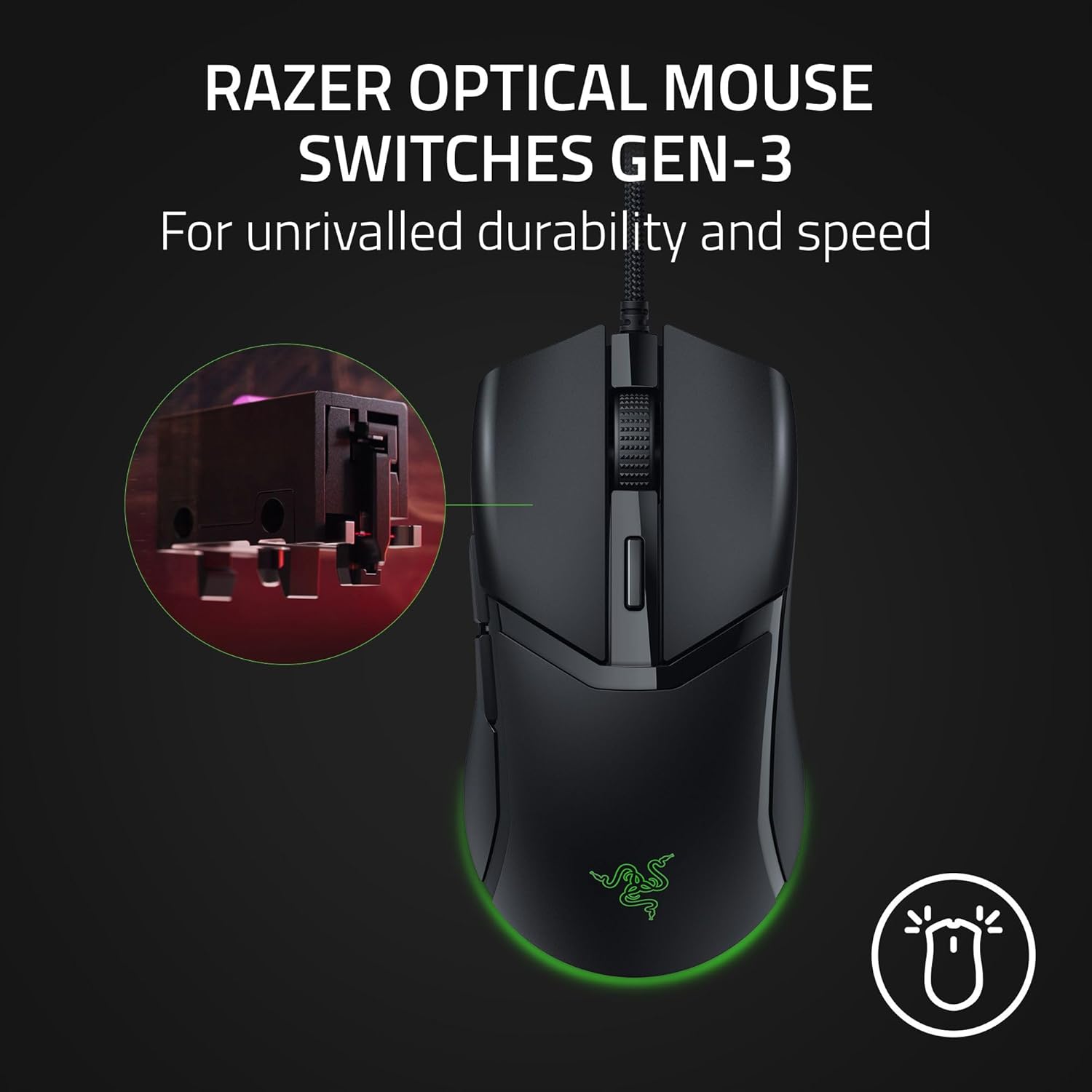 Razer Cobra Gaming Mouse: 58g Gen 3 Optical Switches Chroma RGB Lighting 8500