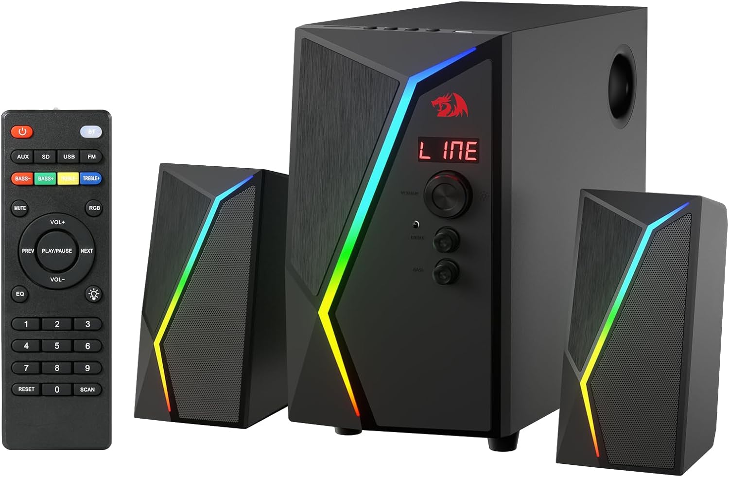Redragon GS520 PRO Computer Gaming Speakers with Subwoofer 2.1 Channel RGB