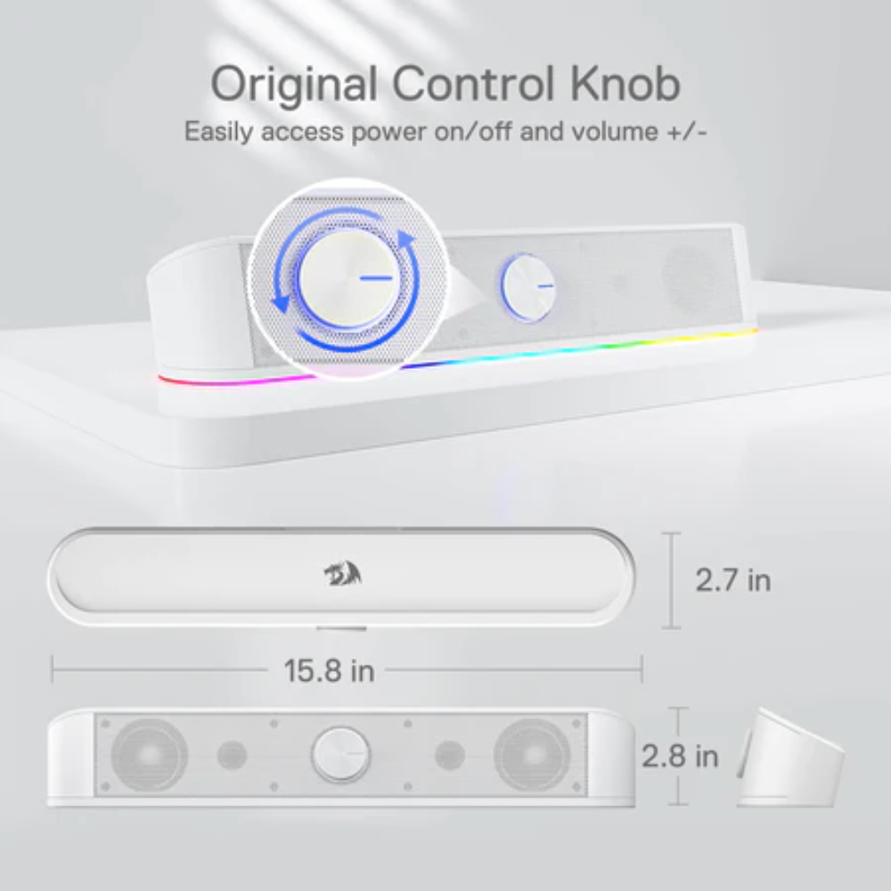 Redragon GS560 Adiemus Gaming Speaker | White Audio