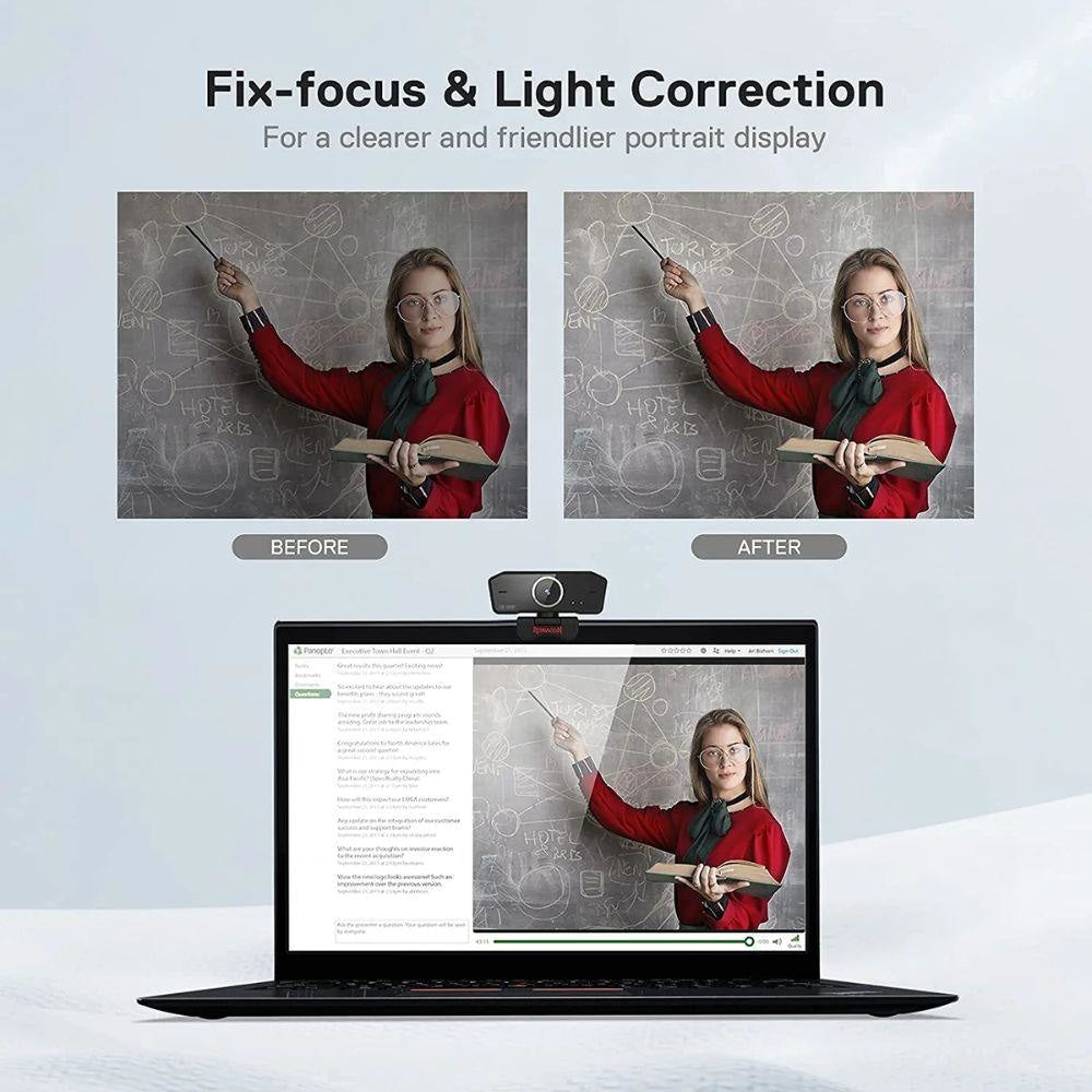 Redragon GW800 Hitman 1080P Webcam with Built in Dual Microphone Streaming