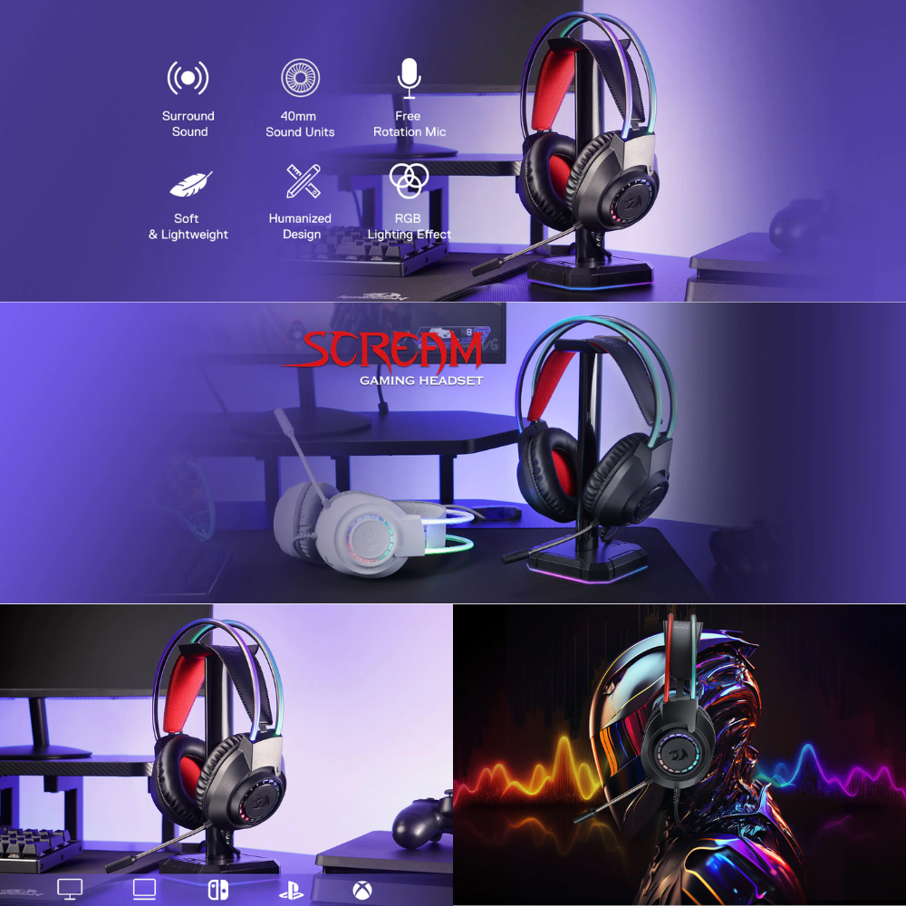 Redragon H231 SCREAM Wired Gaming Headset Audio