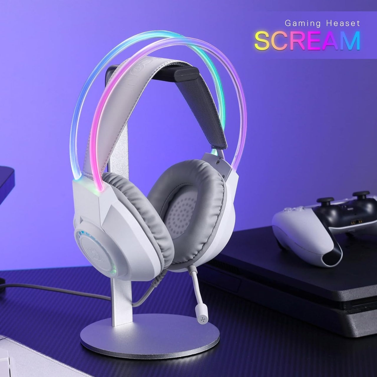 Redragon H231 SCREAM Wired Gaming Headset WHITE Headset 3.5