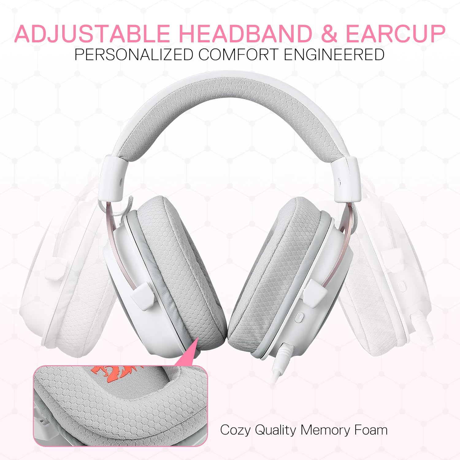 Redragon H510 Pro 3-mode Rgb Gaming Headset - 7.1 Surround Sound - 53mm Audio Drivers in Memory Foam Ear Pads W/durable