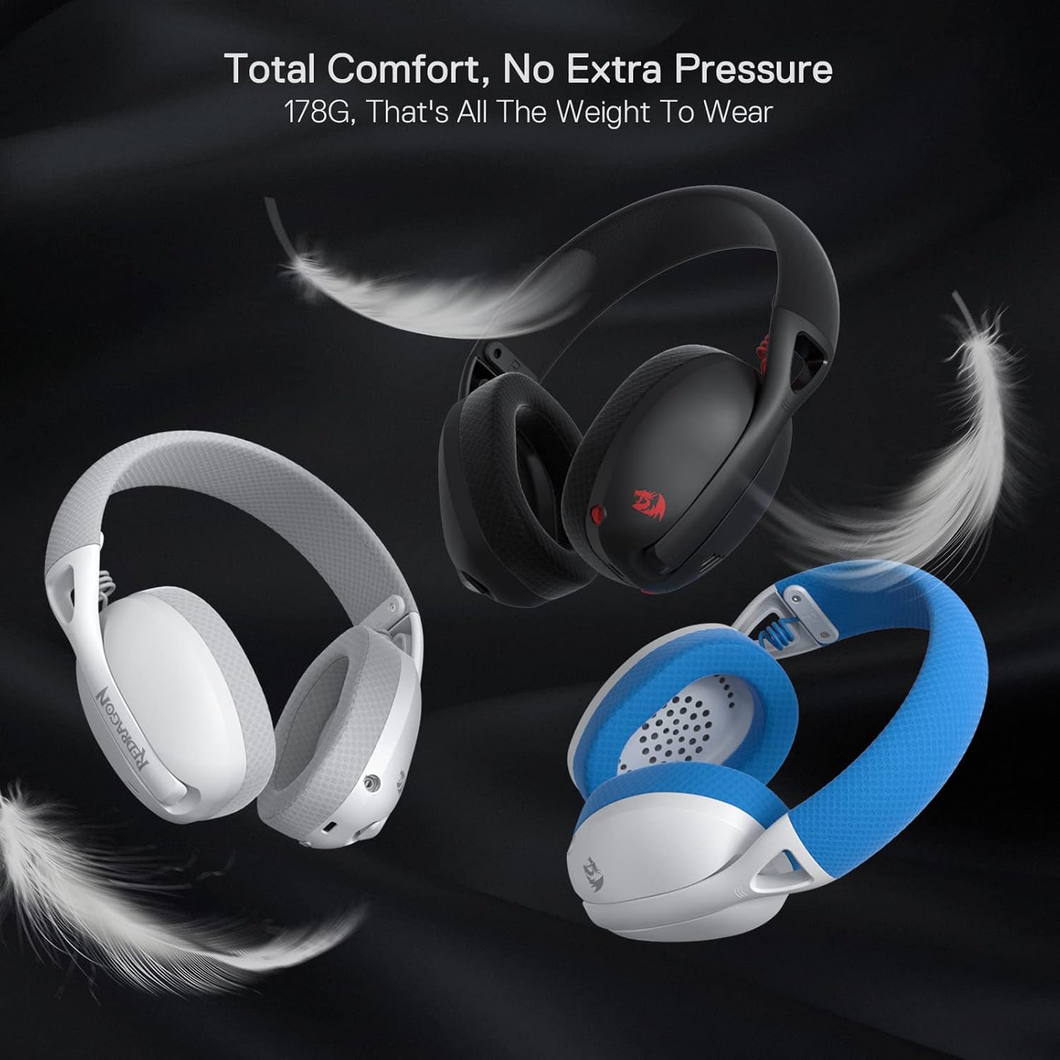 Redragon H848 BT Wireless Gaming Headset Lightweight 7.1 Surround Sound 40MM