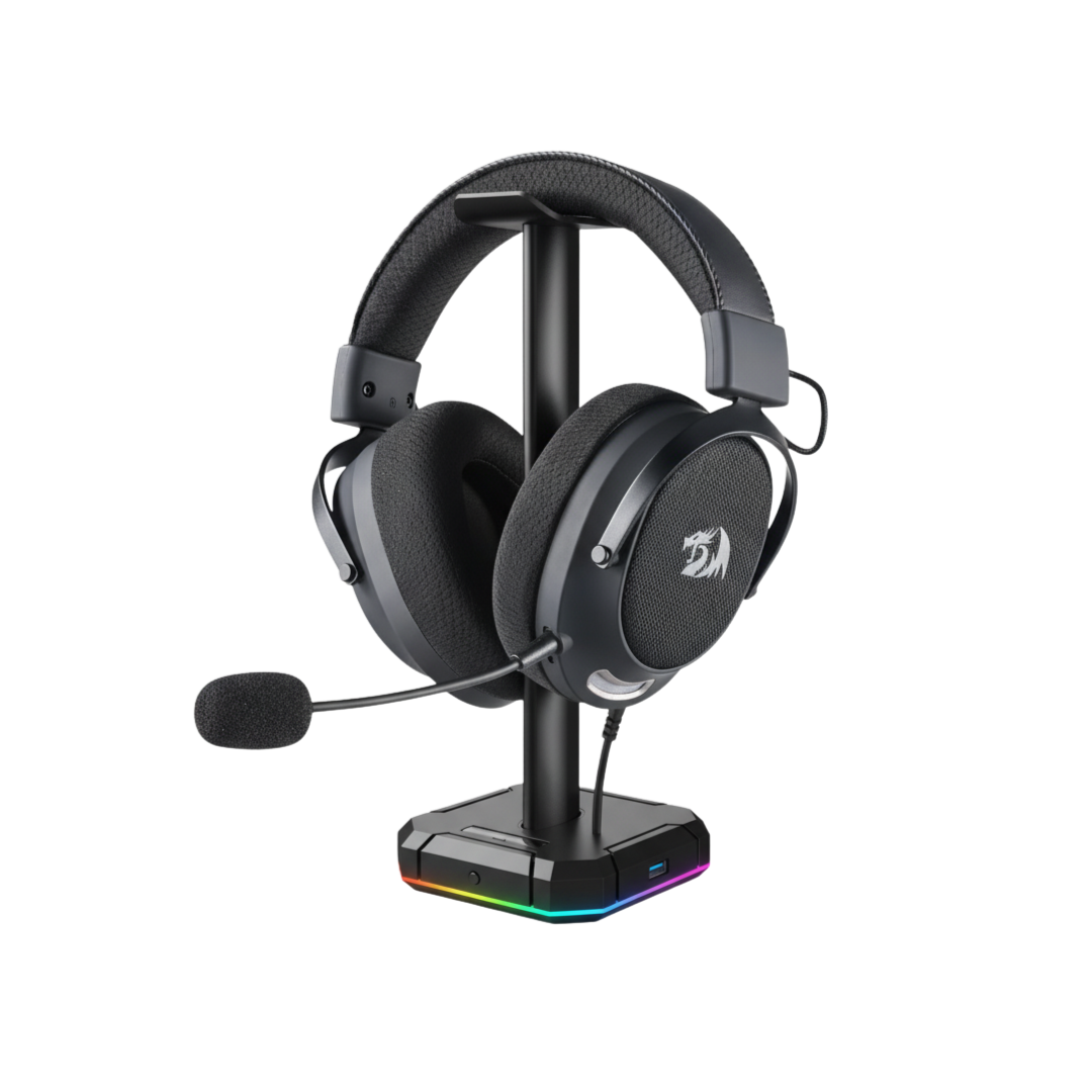 Redragon H858 3-mode Wireless Gaming Headset 7.1 Surround Sound + Redragon Ha300 Scepter Pro Headset Stand Rgb. - Audio