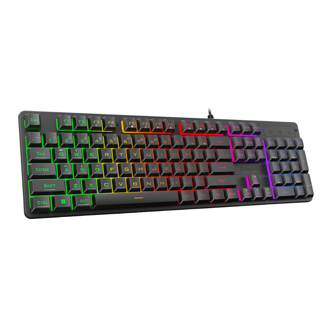 Redragon K521 Upgrade Rainbow Led Gaming Keyboard 104 Keys Wired Mechanical Feeling Keyboard with Multimedia Keys