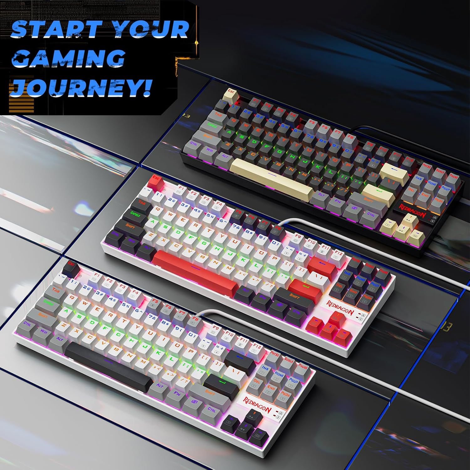 Redragon K552 Mechanical Gaming Keyboard 87-key Compact Led Gaming Keyboard with Red Switches Anti-ghosting Metal Frame