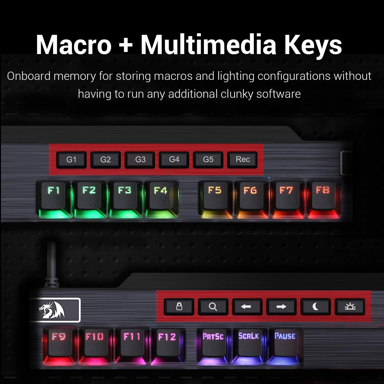 Redragon K555 Mechanical Gaming Keyboard with Blue Switches Macro Recording