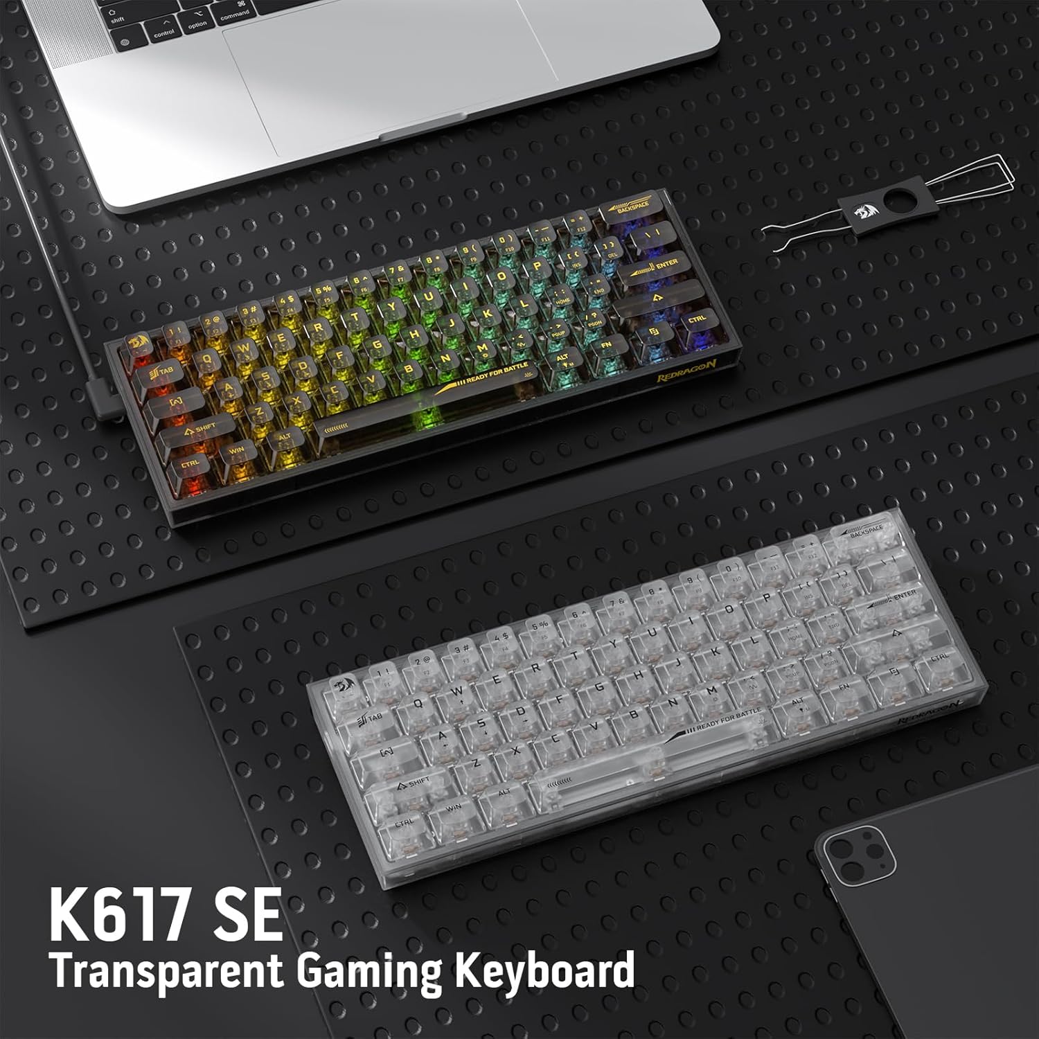 Redragon K617 CT 60% Wired RGB Gaming Keyboard 61 Keys Compact Full Transparent