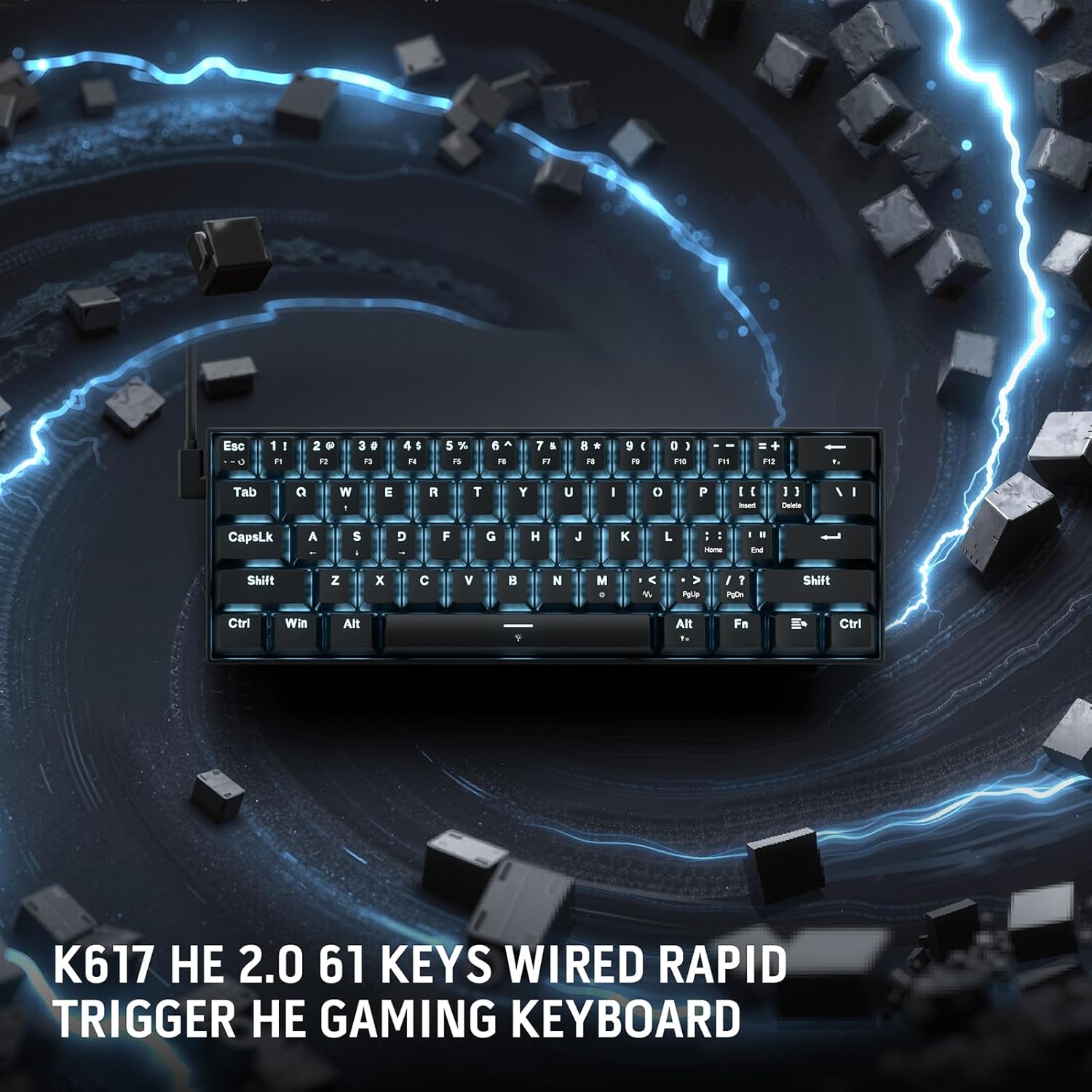 Redragon K617 he Rapid Trigger Gaming Keyboard 60% 61 Keys Wired Mechanical Keyboard W/hyper-fast Actuation Dedicated