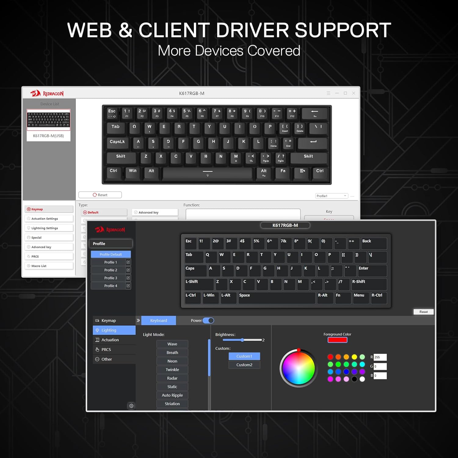 Redragon K617 he Rapid Trigger Gaming Keyboard 60% 61 Keys Wired Mechanical Keyboard W/hyper-fast Actuation Dedicated