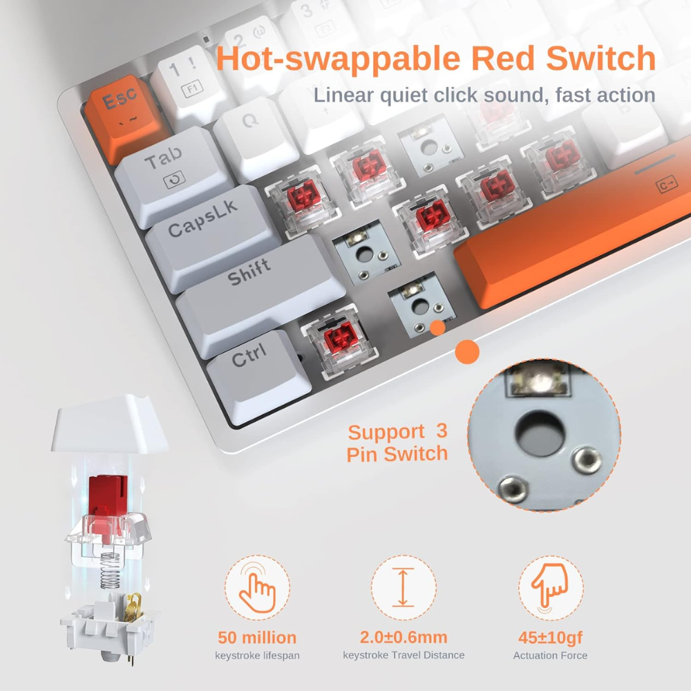 Redragon K642WGO AKALI 60% RGB Mechanical Keyboard Keyboard