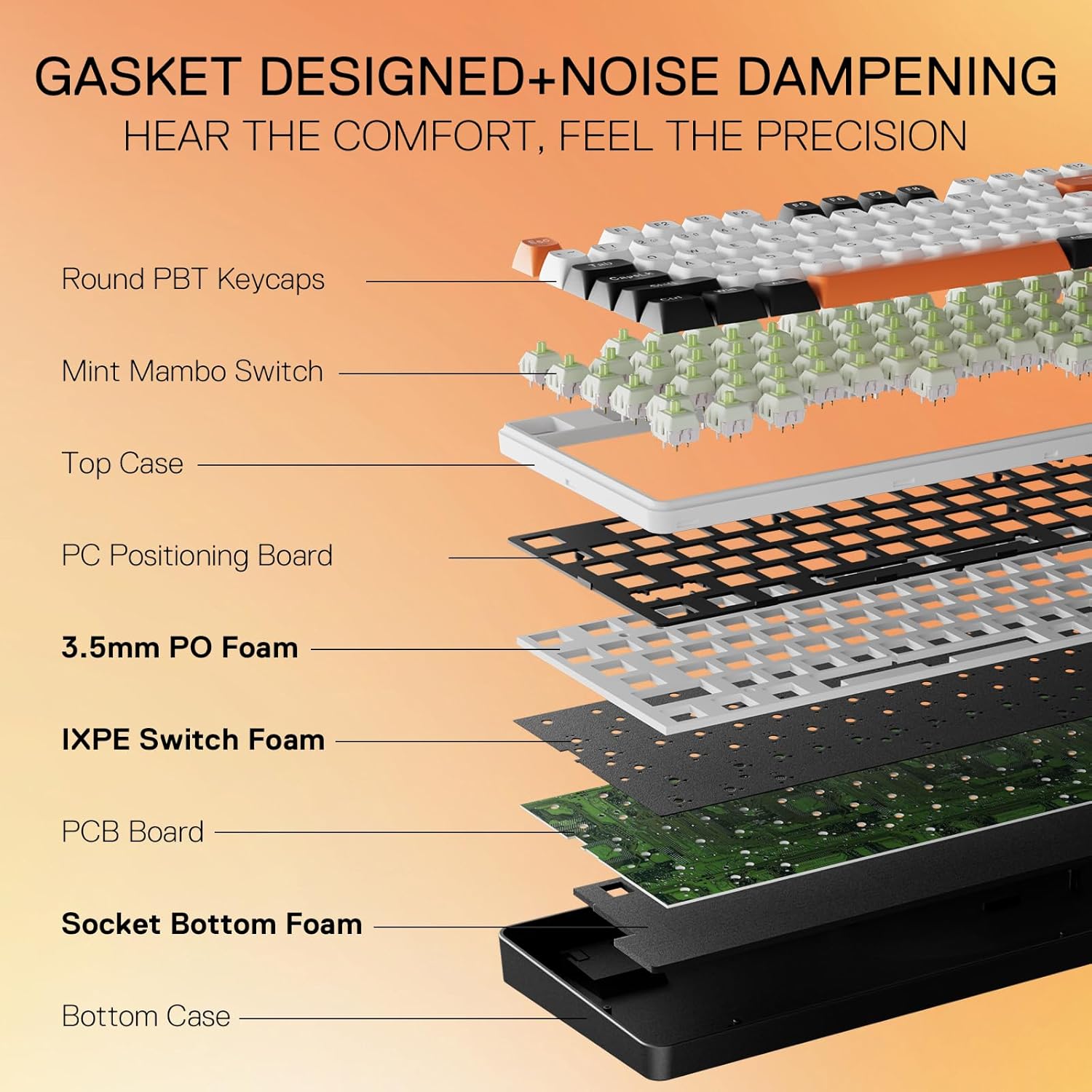 Redragon K689 PRO Wireless Gasket RGB Gaming Keyboard 104 Keys + Extra 4