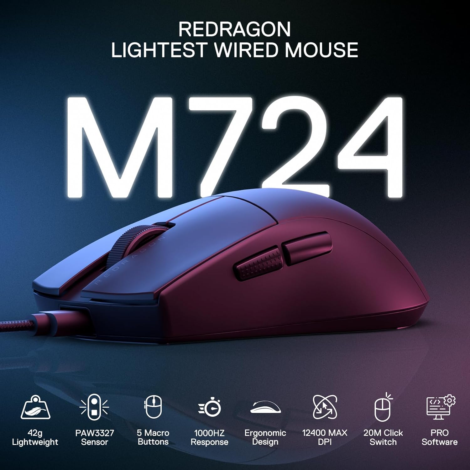 Redragon M724 Wired Gaming Mouse Mouse