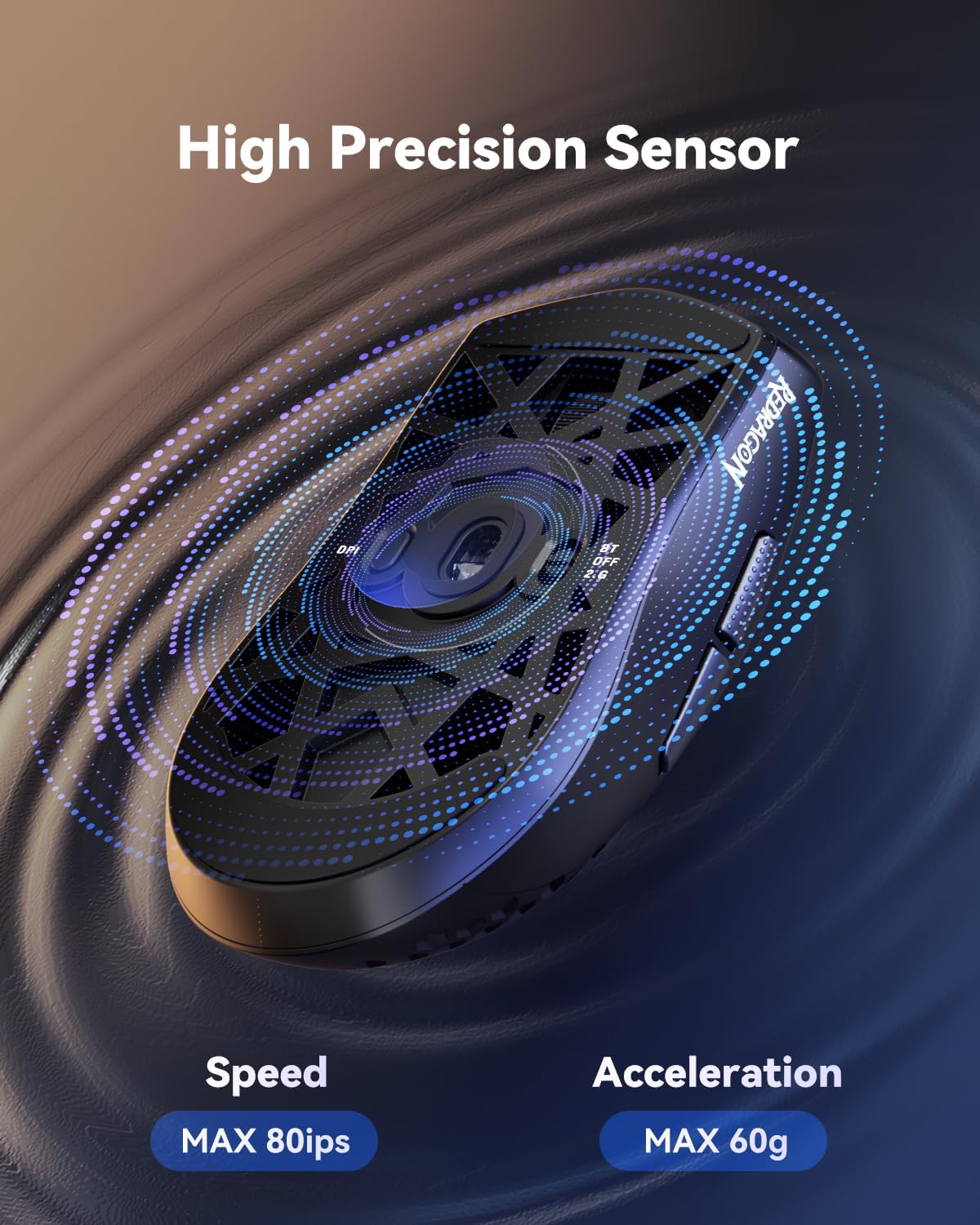 Redragon M725 Honeycomb Shell Gaming Mouse Wireless Ultra Lightweight 49g 8000