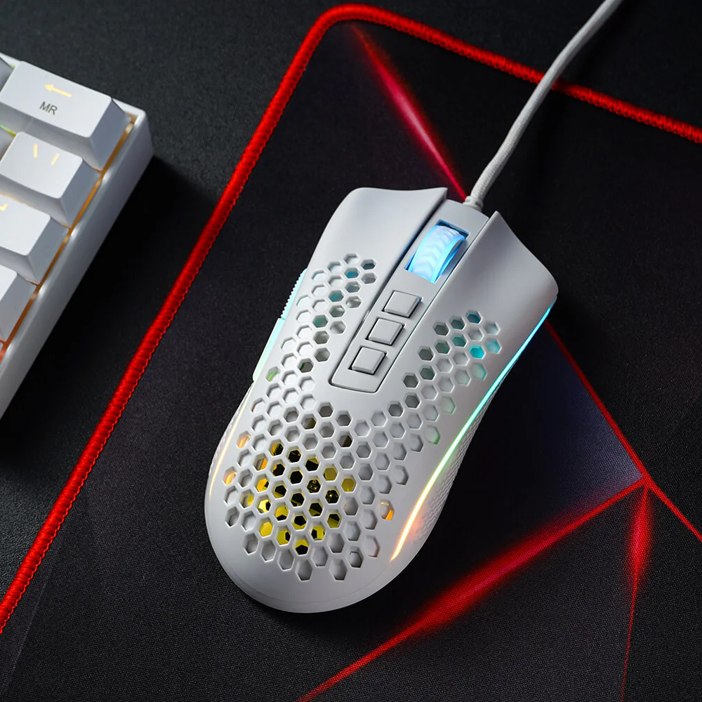 Redragon M808 Storm White Lightweight RGB Gaming Mouse Mouse