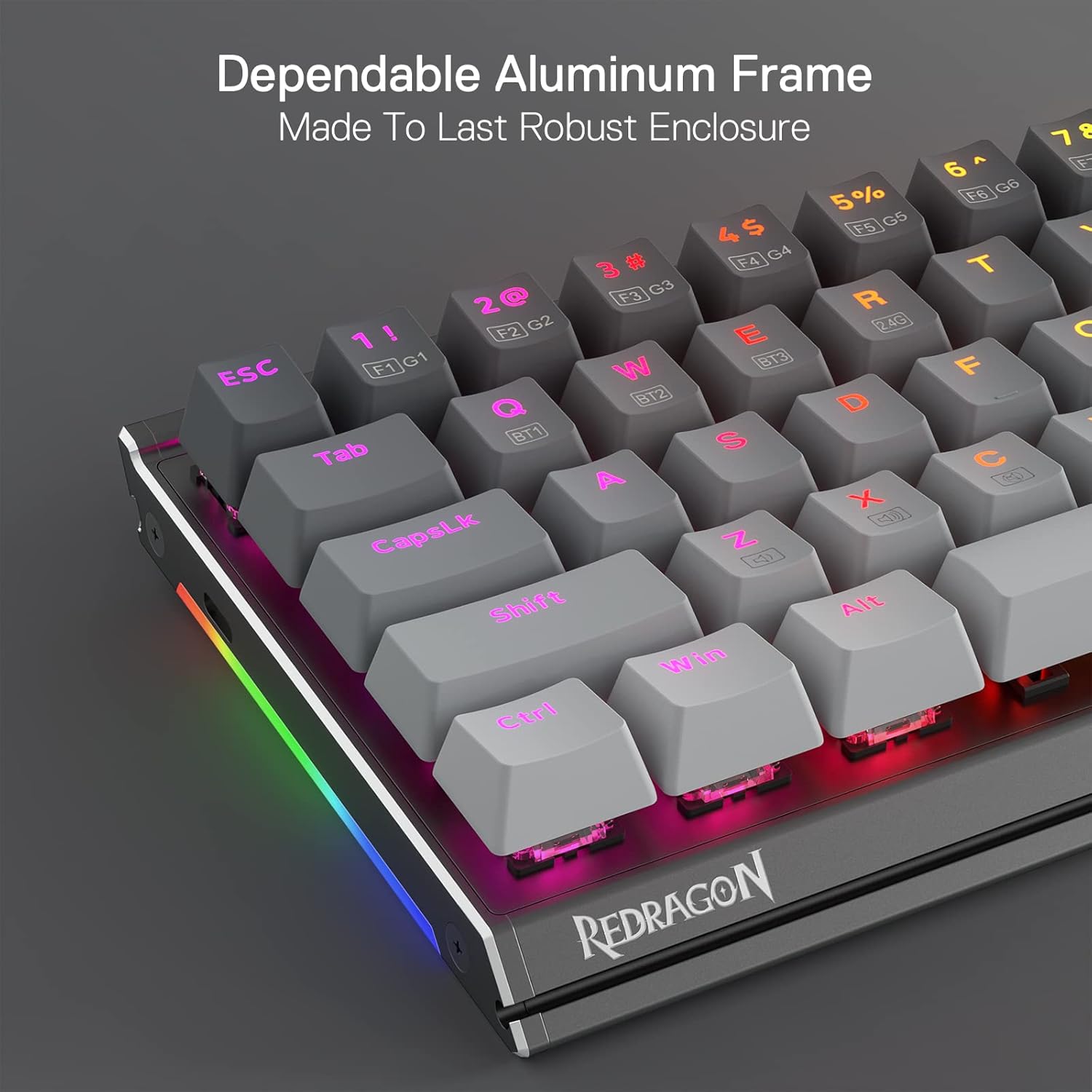 Redragon Shaco K641 PRO 65% Aluminum RGB Mechanical Keyboard 3 Mode 68 Keys