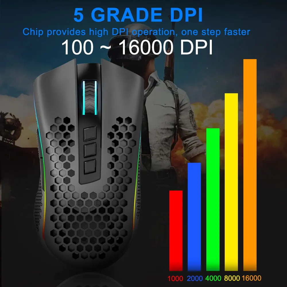 Redragon Storm Pro M808 KS RGB USB 2.4G Wireless Gaming Mouse Mouse