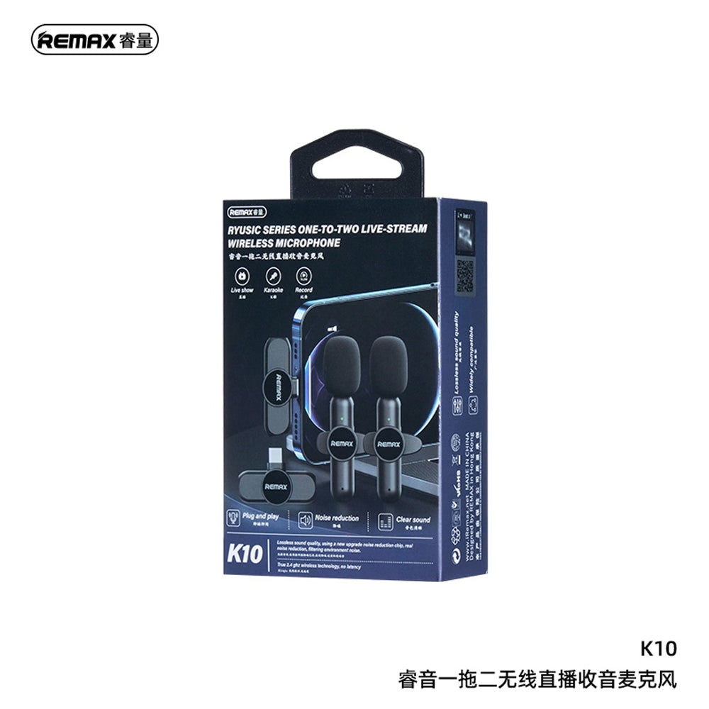 REMAX One to two Live Stream Wireless Microphone K10 Streaming