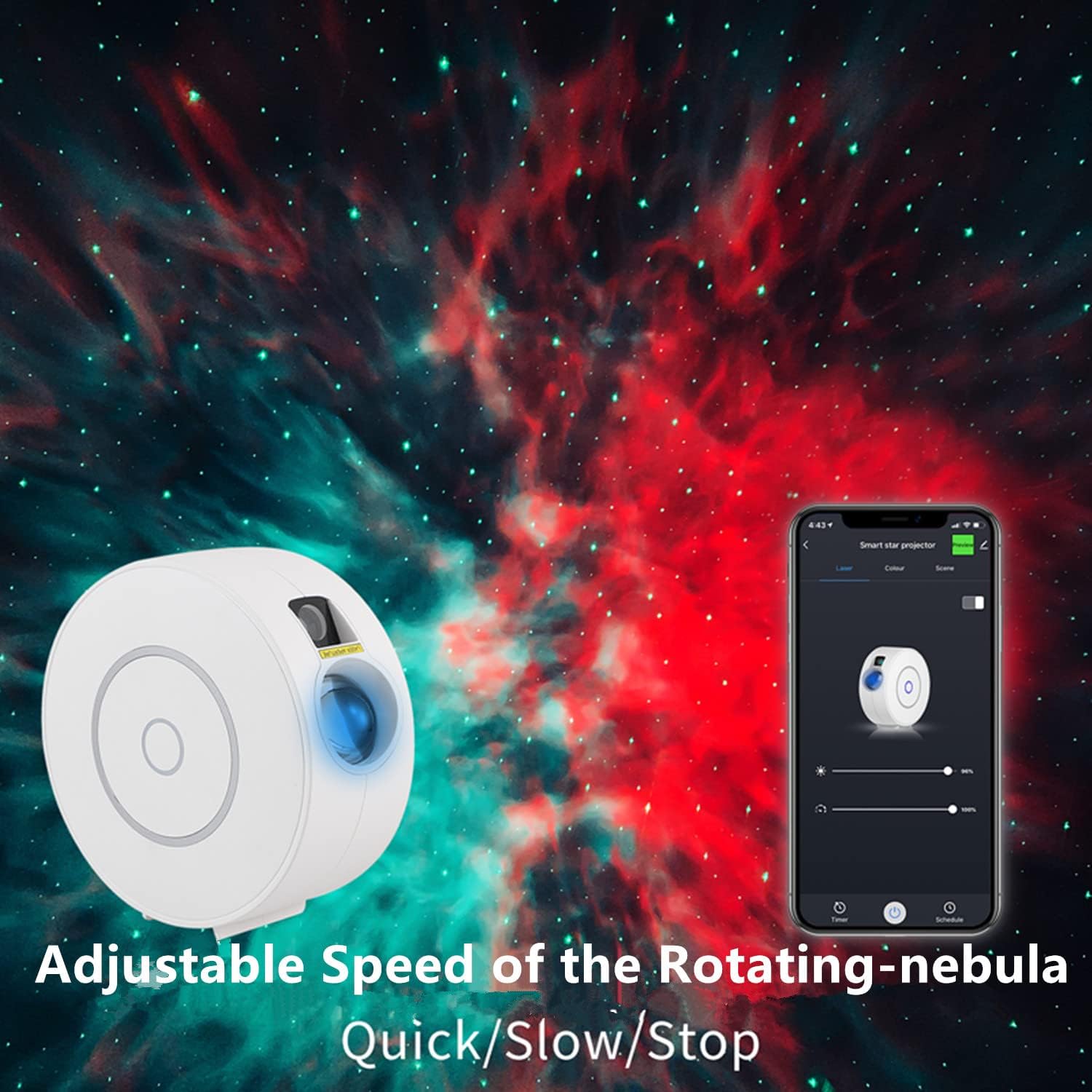 Smart Galaxy Projector Compatible with Alexa & Google Home Lightning